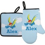 Flying a Dragon Right Oven Mitt & Pot Holder Set w/ Name or Text