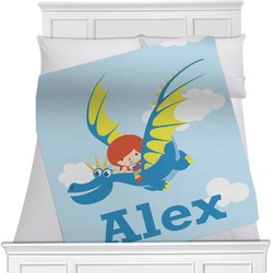 Flying a Dragon Minky Blanket - Toddler / Throw - 60"x50" - Single Sided (Personalized)