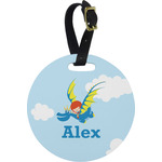 Flying a Dragon Plastic Luggage Tag - Round (Personalized)