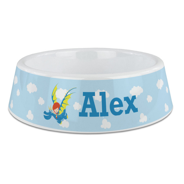 Custom Flying a Dragon Plastic Dog Bowl - Large (Personalized)