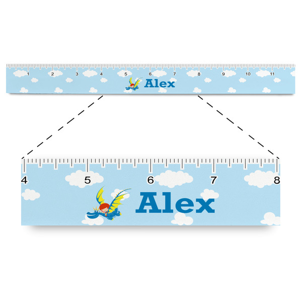 Custom Flying a Dragon Plastic Ruler - 12" (Personalized)