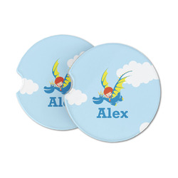 Flying a Dragon Sandstone Car Coasters - Set of 2 (Personalized)