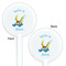 Flying a Dragon White Plastic 5.5" Stir Stick - Double Sided - Round - Front & Back