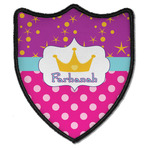 Sparkle & Dots Iron On Shield Patch B w/ Name or Text