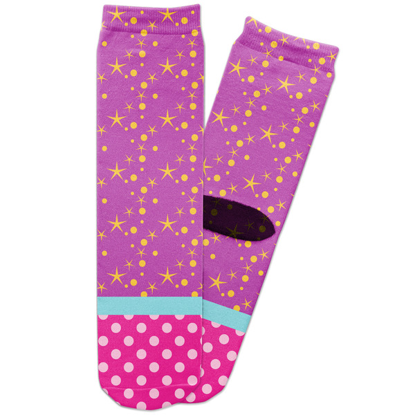 Custom Sparkle & Dots Adult Crew Socks