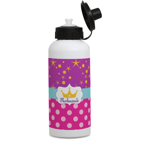 Custom Sparkle & Dots Water Bottles - Aluminum - 20 oz - White (Personalized)