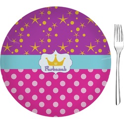 Sparkle & Dots Glass Appetizer / Dessert Plate 8" (Personalized)