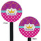 Sparkle & Dots Black Plastic 5.5" Stir Stick - Double Sided - Round - Front & Back