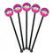 Sparkle & Dots Black Plastic 5.5" Stir Stick - Round - Fan View