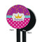 Sparkle & Dots Black Plastic 5.5" Stir Stick - Single Sided - Round - Front & Back