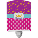 Sparkle & Dots Ceramic Night Light w/ Name or Text