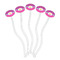 Sparkle & Dots Clear Plastic 7" Stir Stick - Oval - Fan