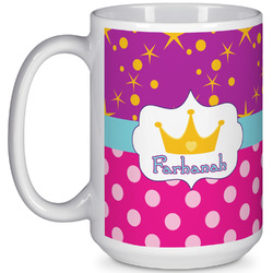 Sparkle & Dots 15 Oz Coffee Mug - White (Personalized)