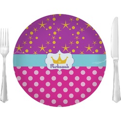 Sparkle & Dots Glass Lunch / Dinner Plate 10" (Personalized)