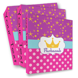 Sparkle & Dots 3 Ring Binder - Full Wrap (Personalized)