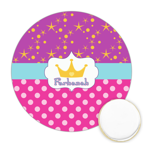 Custom Sparkle & Dots Printed Cookie Topper - 2.5" (Personalized)