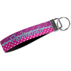 Sparkle & Dots Webbing Keychain Fob - Small (Personalized)