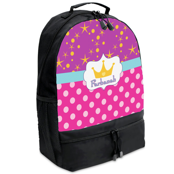 Custom Sparkle & Dots Backpacks - Black (Personalized)