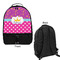 Sparkle & Dots Large Backpack - Black - Front & Back View