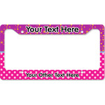 Sparkle & Dots License Plate Frame - Style B (Personalized)