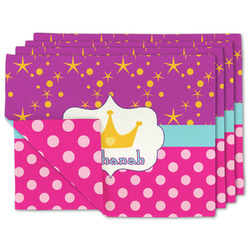 Sparkle & Dots Double-Sided Linen Placemat - Set of 4 w/ Name or Text