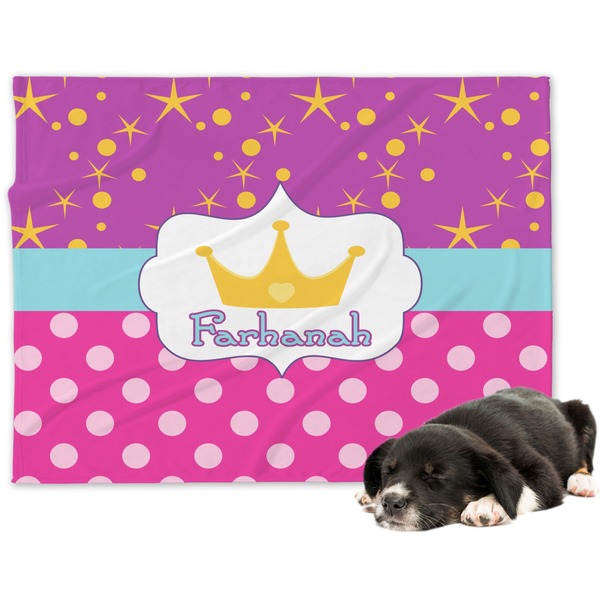 Custom Sparkle & Dots Dog Blanket - Large (Personalized)