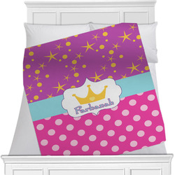 Sparkle & Dots Minky Blanket - Toddler / Throw - 60"x50" - Double Sided w/ Name or Text