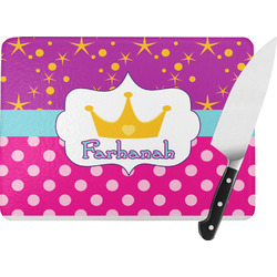 Sparkle & Dots Rectangular Glass Cutting Board - Large - 15.25"x11.25" w/ Name or Text