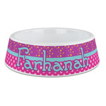 Sparkle & Dots Plastic Dog Bowl - Large (Personalized)