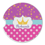 Sparkle & Dots Sandstone Car Coaster - Single (Personalized)