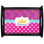 Sparkle & Dots Black Wooden Tray - Large (Personalized)