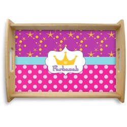 Sparkle & Dots Natural Wooden Tray - Small (Personalized)