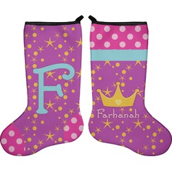 Sparkle & Dots Holiday Stocking - Double-Sided - Neoprene (Personalized)