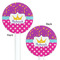 Sparkle & Dots White Plastic 5.5" Stir Stick - Double Sided - Round - Front & Back
