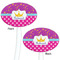 Sparkle & Dots White Plastic 7" Stir Stick - Double Sided - Oval - Front & Back