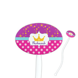 Sparkle & Dots 7" Oval Plastic Stir Sticks - White - Double Sided (Personalized)