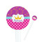 Sparkle & Dots White Plastic 7" Stir Stick - Round - Closeup