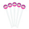 Sparkle & Dots White Plastic 7" Stir Stick - Round - Fan View