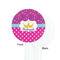 Sparkle & Dots White Plastic 7" Stir Stick - Single Sided - Round - Front & Back