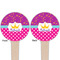 Sparkle & Dots Wooden 4" Food Pick - Round - Double Sided - Front & Back