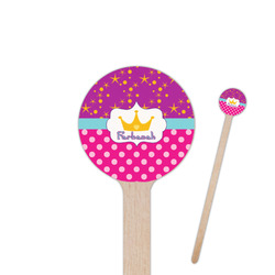 Sparkle & Dots 6" Round Wooden Stir Sticks - Single Sided (Personalized)