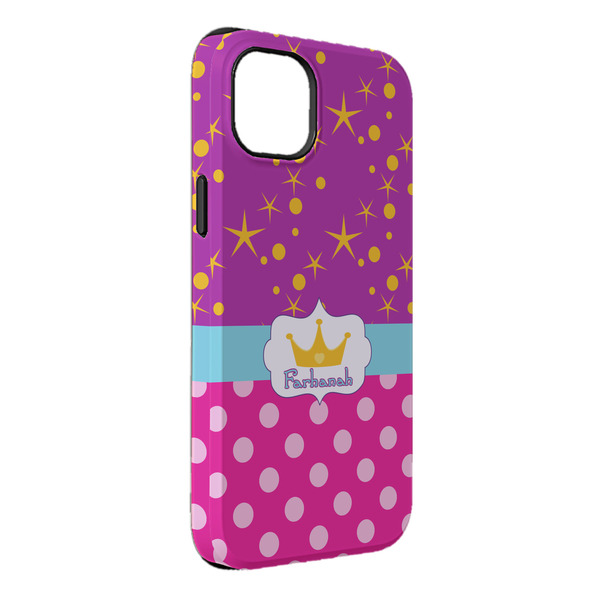 Custom Sparkle & Dots iPhone Case - Rubber Lined - iPhone 14 Plus (Personalized)