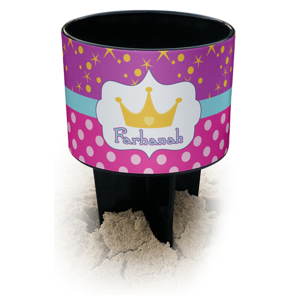 Custom Sparkle & Dots Black Beach Spiker Drink Holder (Personalized)