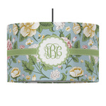 Vintage Floral 12" Drum Pendant Lamp - Fabric (Personalized)