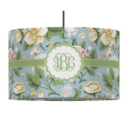 Vintage Floral 12" Drum Pendant Lamp - Fabric (Personalized)