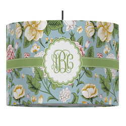 Vintage Floral 16" Drum Pendant Lamp - Fabric (Personalized)