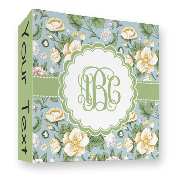 Custom Vintage Floral 3 Ring Binder - Full Wrap - 3" (Personalized)