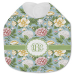 Vintage Floral Jersey Knit Baby Bib w/ Monogram