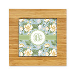 Vintage Floral Bamboo Trivet with Ceramic Tile Insert (Personalized)