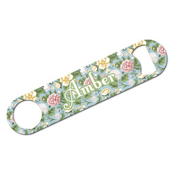 Vintage Floral Bar Bottle Opener - White w/ Monogram